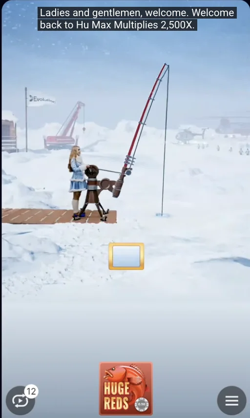 Pin Up Ice Fishing mobile bet slip showing the compact phone layout and touch controls
